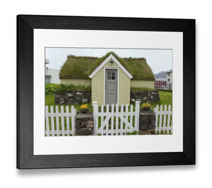 Framed Print : House, Saluhusid, Siglufjordur, Iceland, Europe Framed Print : House, Saluhusid, Siglufjordur, Iceland, Europe