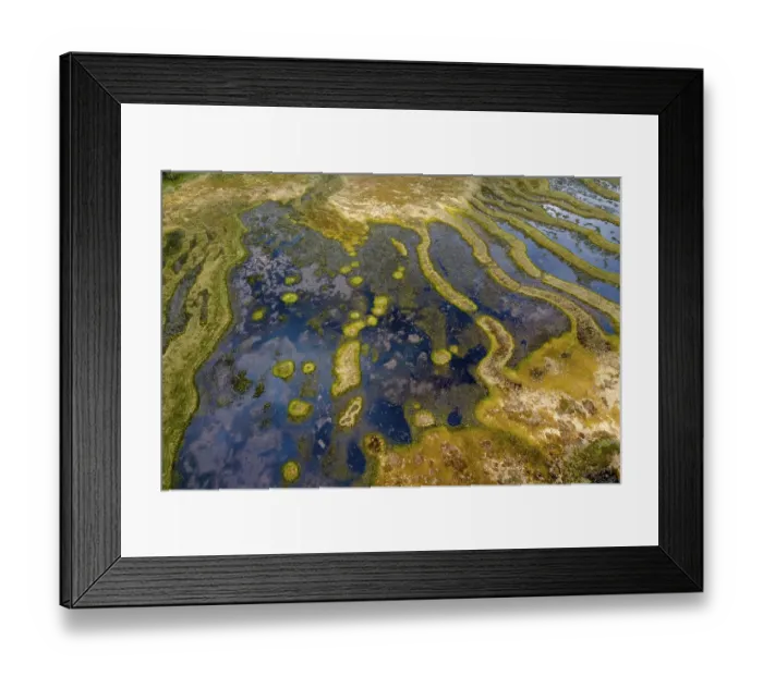 Framed Print : Drone shot, moor landscape, wetland Framed Print : Drone shot, moor landscape, wetland