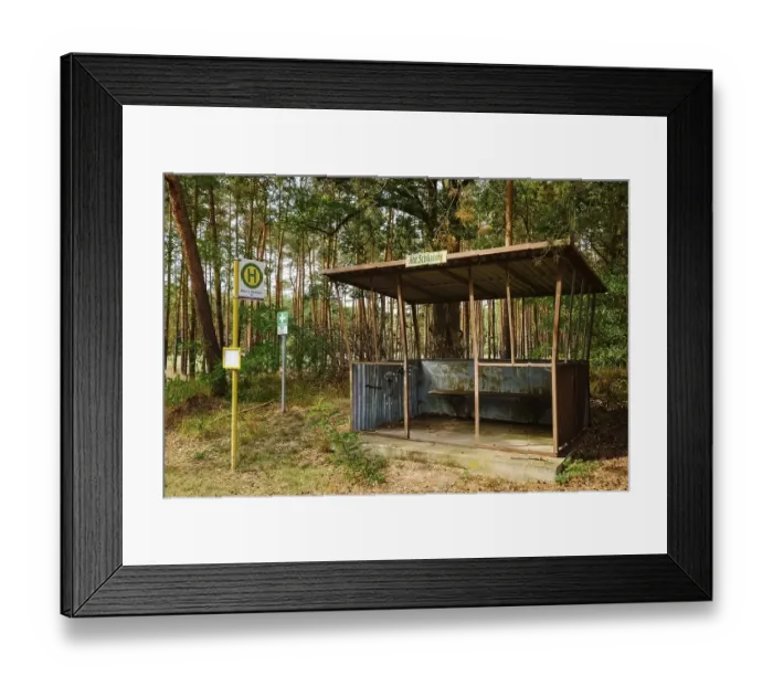 Framed Print : Bus stop Schoenholz near Rhinow