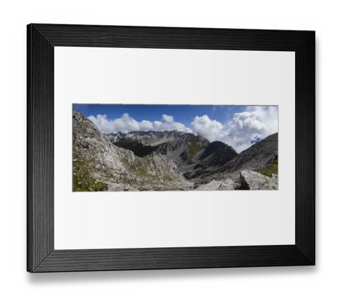 Framed Print : View from the Hafelekarspitze to mountain peaks in the Karwendel mountains Framed Print : View from the Hafelekarspitze to mountain peaks in the Karwendel mountains