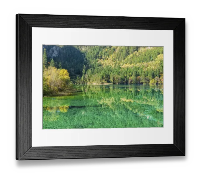 Framed Print : Colourful Lake, Jiuzhaigou National Park