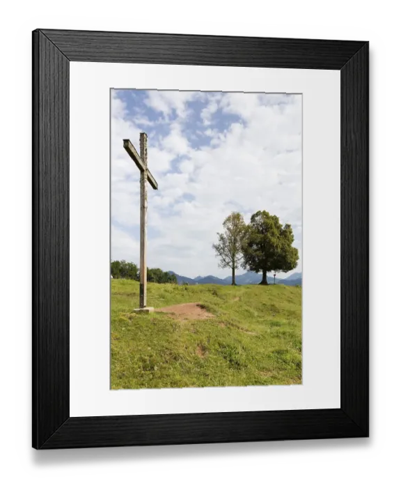 Framed Print : Summit cross, Hocheck, 836m, Oberaudorf