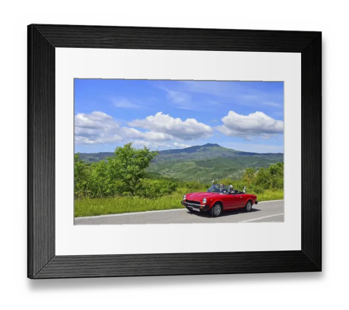 Framed Print : Fiat 124 Spider convertible, classic car