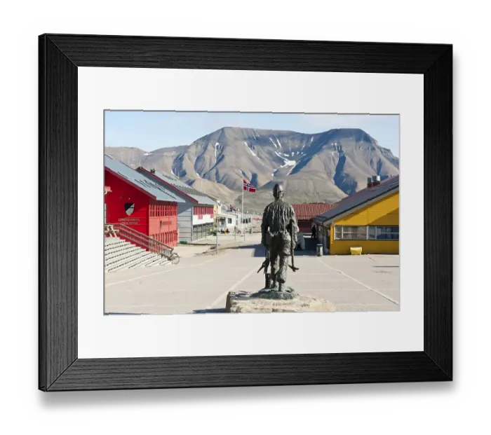 Framed Print : Village centre, pedestrian zone