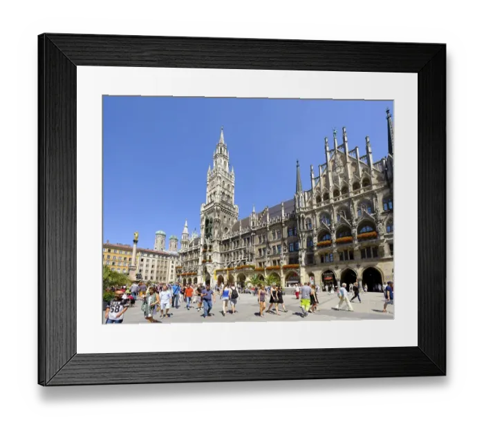 Framed Print : New Town Hall, Marienplatz, old town