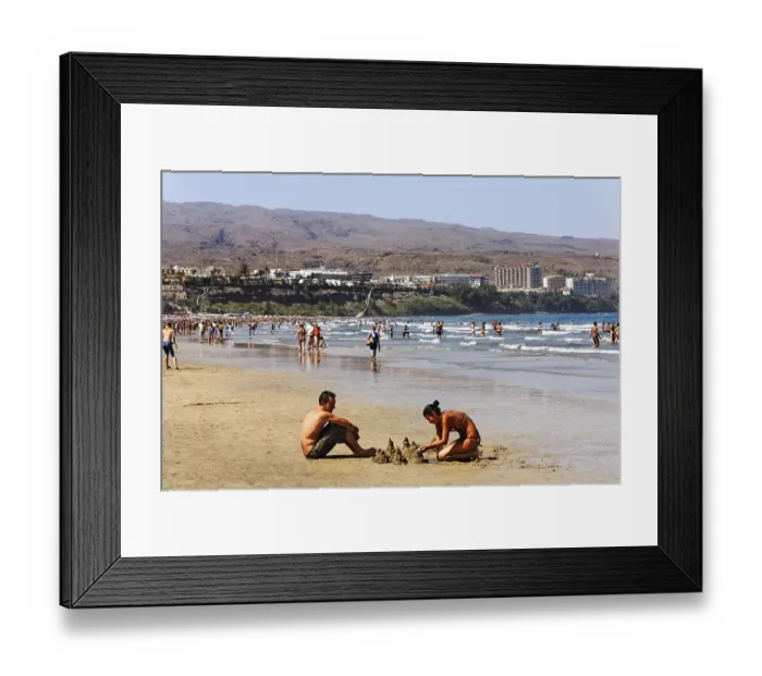 Framed Print : Beach Playa del Ingles, view to San Agustin Framed Print : Beach Playa del Ingles, view to San Agustin