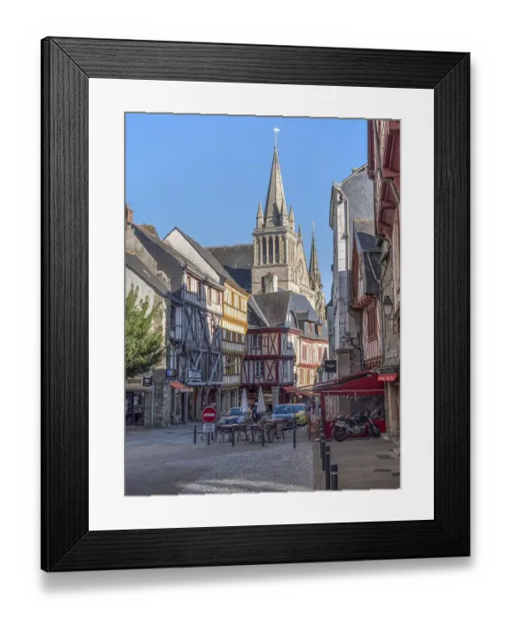 Framed Print : Half-timbered houses in the Rue Emile Burgault