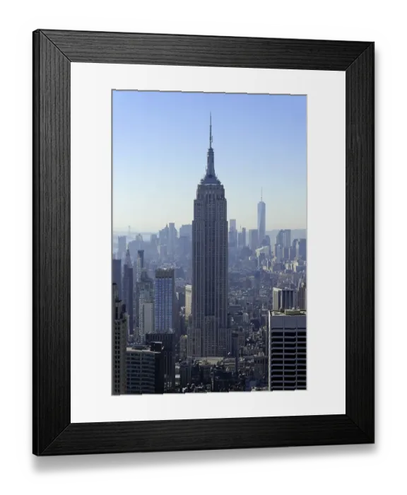 Framed Print : View of Downtown Manhattan and the Empire State Building as seen from Rockefeller Center Framed Print : View of Downtown Manhattan and the Empire State Building as seen from Rockefeller Center