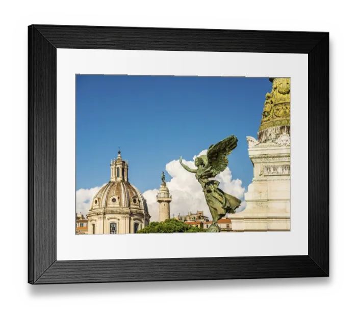 Framed Print : Church of Santa Maria di Loreto and angel statue