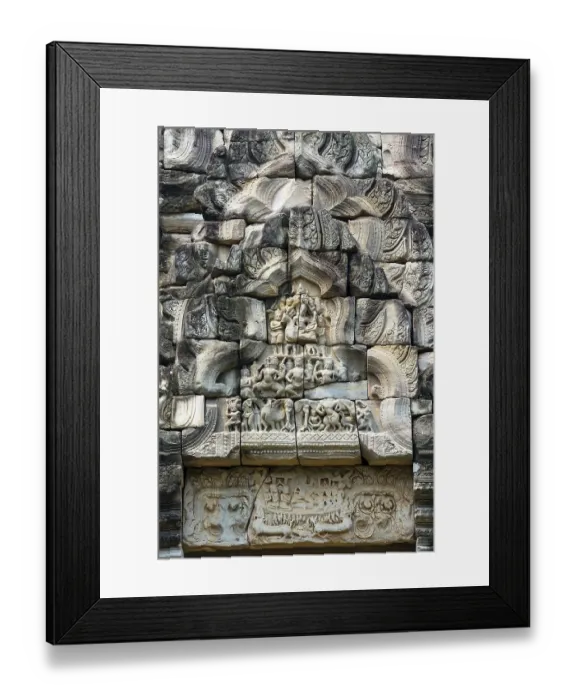 Framed Print : Sandstone relief at the eastern entrance