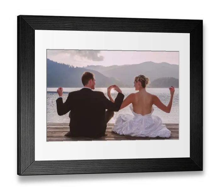Framed Print : Bride and groom meditating