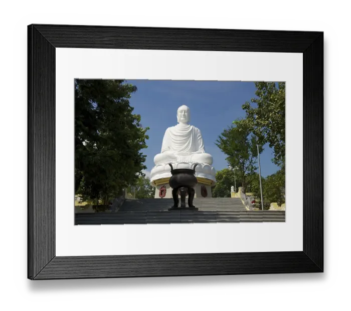 Framed Print : White Buddha, Long Son Pagoda, Nha Trang