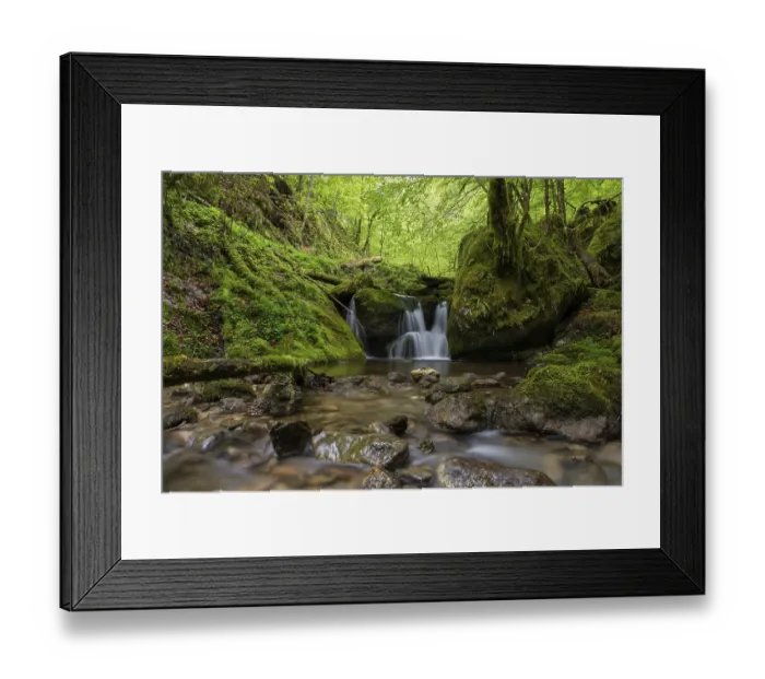 Framed Print : Waterfall in the UNESCO World Heritage Beech Forest in the Limestone Alps National Park