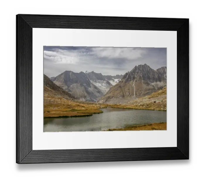 Framed Print : Maerjelensee with Aletsch area Framed Print : Maerjelensee with Aletsch area