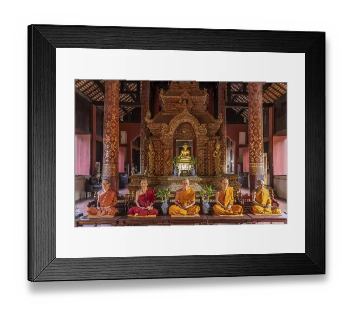Framed Print : Wax figures of deceased monks in the Buddhist temple complex Wat Phra Singh Framed Print : Wax figures of deceased monks in the Buddhist temple complex Wat Phra Singh