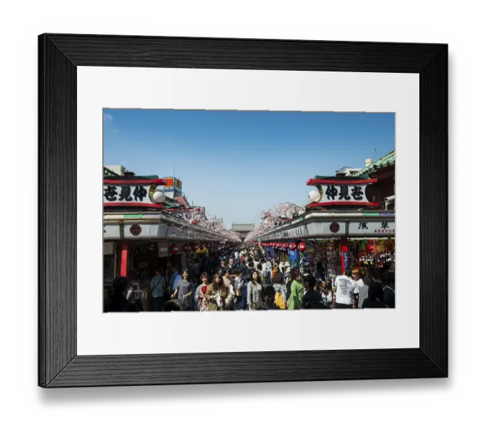 Framed Print : Tourists on their way to SensO-ji temple
