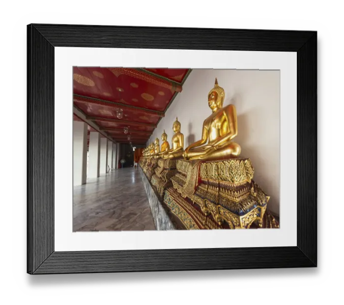 Framed Print : Golden Buddha statues, Wat Pho temple Framed Print : Golden Buddha statues, Wat Pho temple