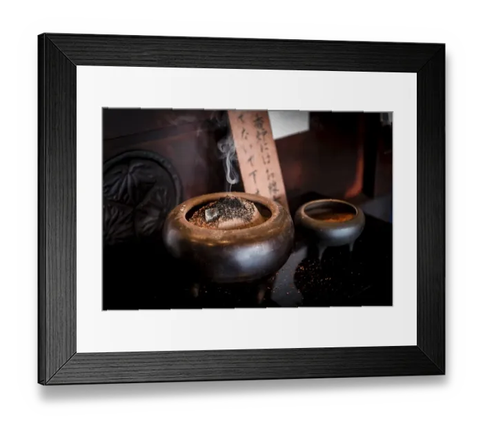 Framed Print : Frankincense, ZOjOji Temple, Buddhist Temple