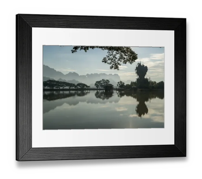 Framed Print : Kyauk Ka Lat Pagoda, Hpa-an, Myanmar, Asia