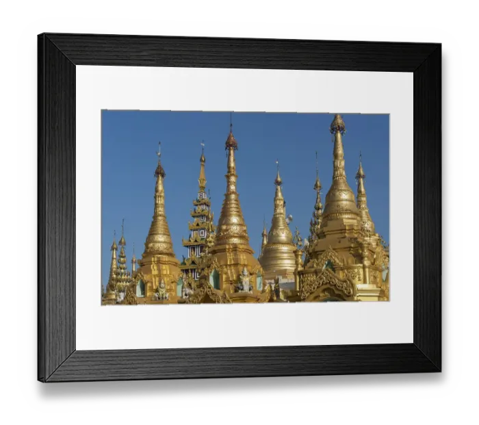 Framed Print : Golden stupas, Shwedagon Pagoda