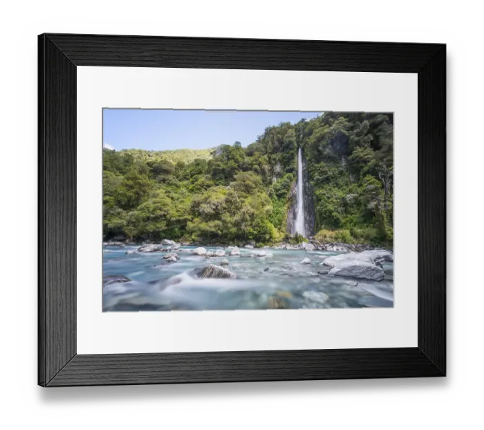 Framed Print : Thunder Creek Waterfall, Makarora River