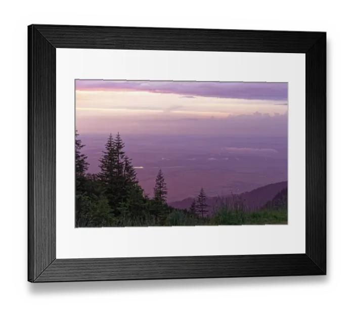 Framed Print : View at dusk from a slope in the Fagaras Mountains
