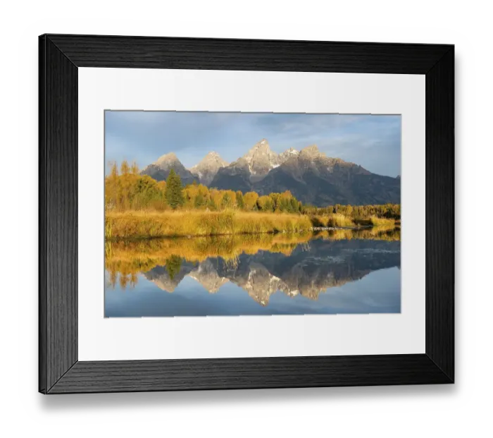 Framed Print : Autumn landscape with Grand Teton Range mountains