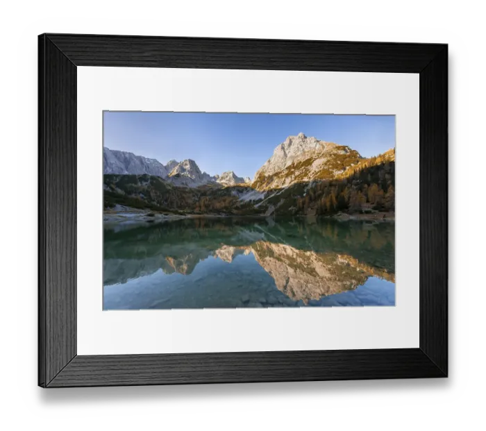 Framed Print : Mountains are reflected in the Seebensee Framed Print : Mountains are reflected in the Seebensee