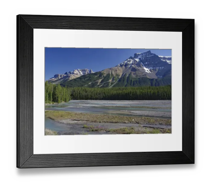 Framed Print : High mountains, river, wild landscape