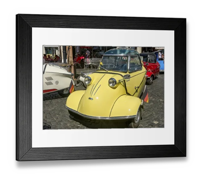 Framed Print : Oldtimer meeting, Vintage Messerschmitt KR 200 FMR Kabinenroller with glass roof Framed Print : Oldtimer meeting, Vintage Messerschmitt KR 200 FMR Kabinenroller with glass roof
