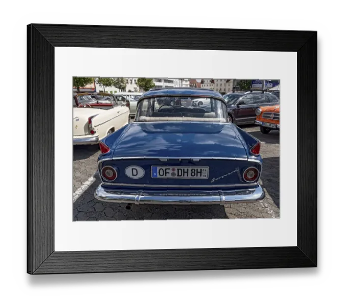 Framed Print : Vintage large Borgward P 100, sedan