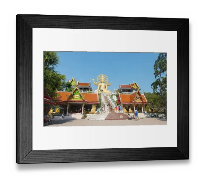 Framed Print : Big Buddha statue at the Wat Phra Yai Ko Pan Temple in Ban Bo Phut