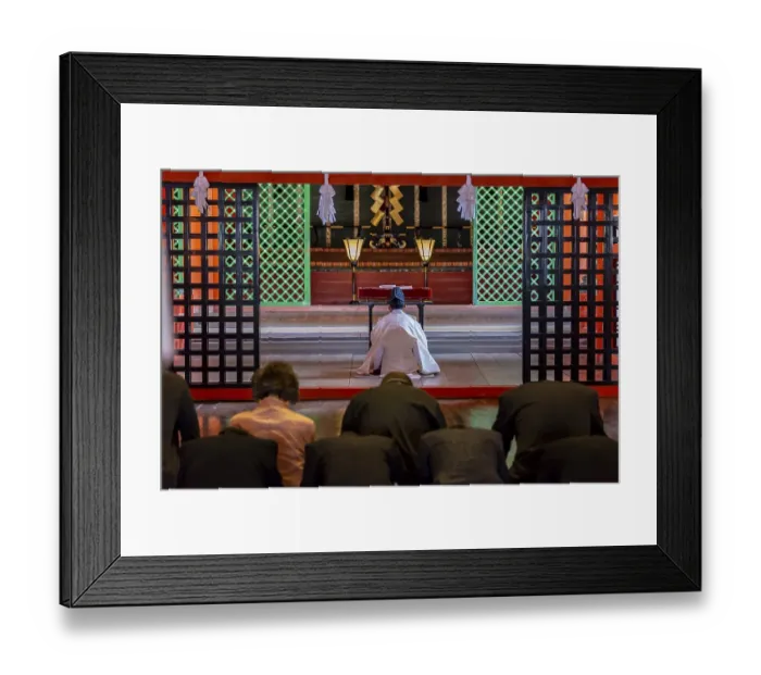 Framed Print : Buddhists Praying, Itsukushima Shrine