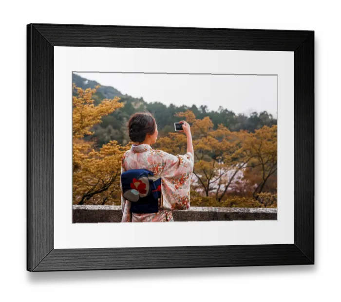 Framed Print : Japanese woman dressed with kimono