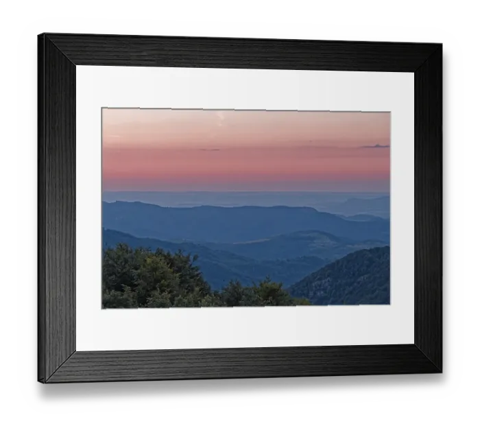 Framed Print : Dawn over the mountain landscape of the Balkan Mountains