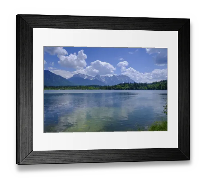 Framed Print : Barmsee, Karwendel mountains in the background