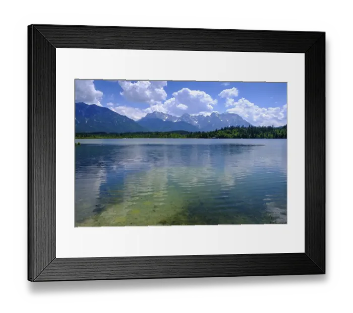 Framed Print : Barmsee, Karwendel mountains in the background