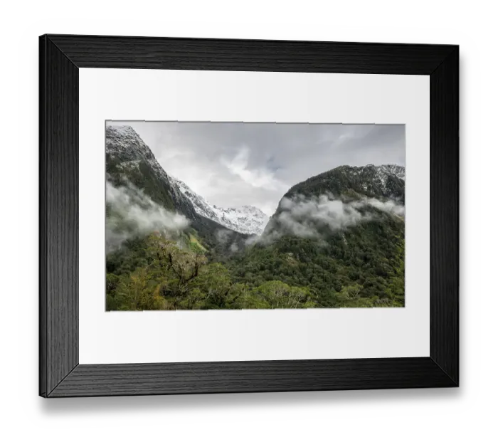 Framed Print : Mountain peaks and fog, view from Pop's View Lookout