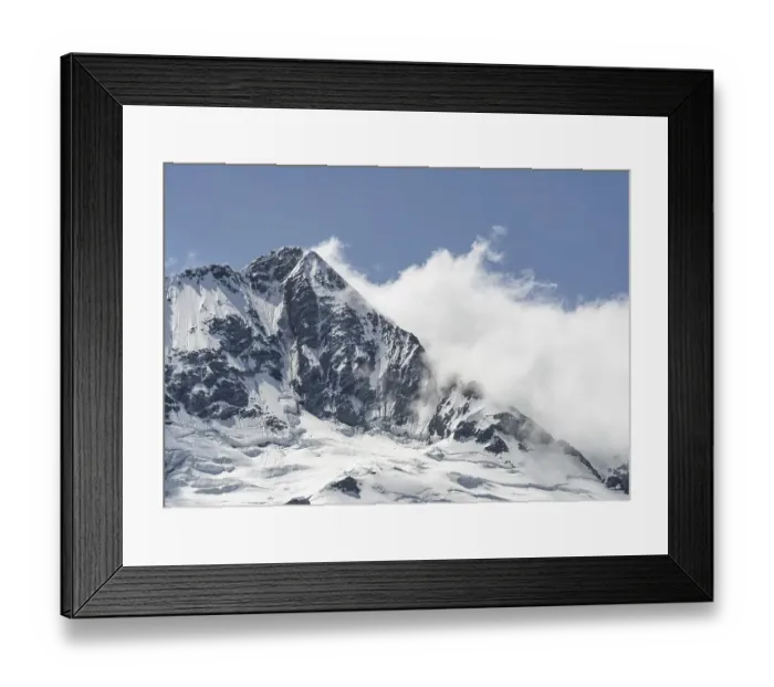 Framed Print : Cloudy glaciated Beergipfel Mount Footstool