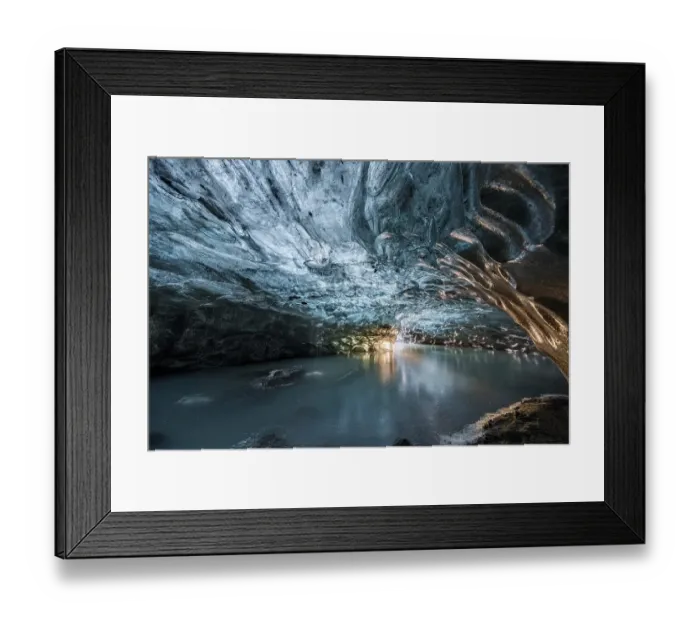 Framed Print : Ice cave in Vatnajoekull glacier