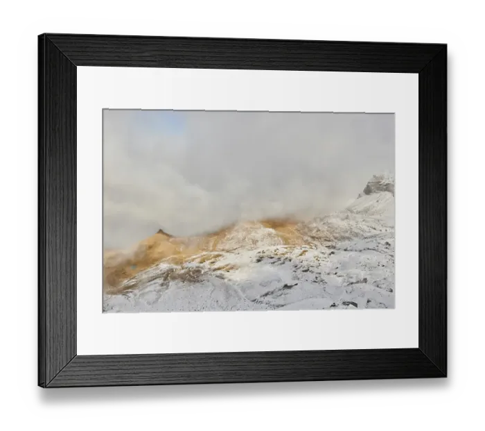 Framed Print : Snowy Mountains with clouds at Hochalpenstrasse