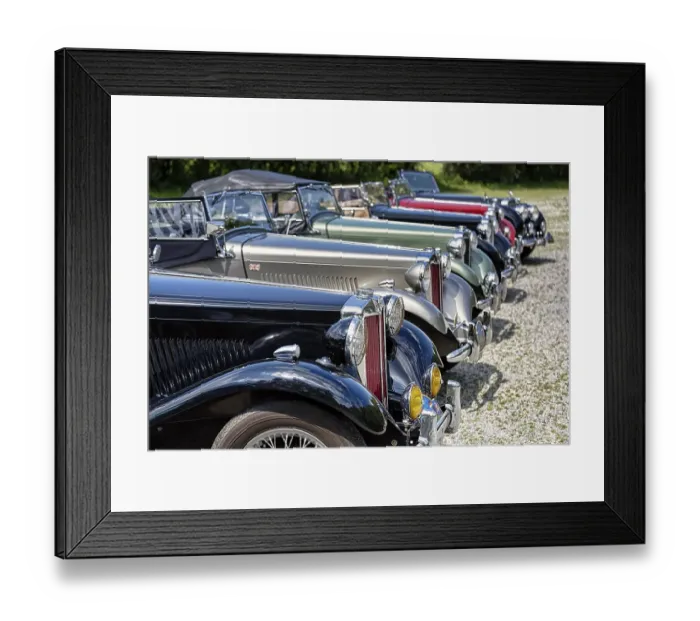 Framed Print : Various classic cars behind each other Framed Print : Various classic cars behind each other