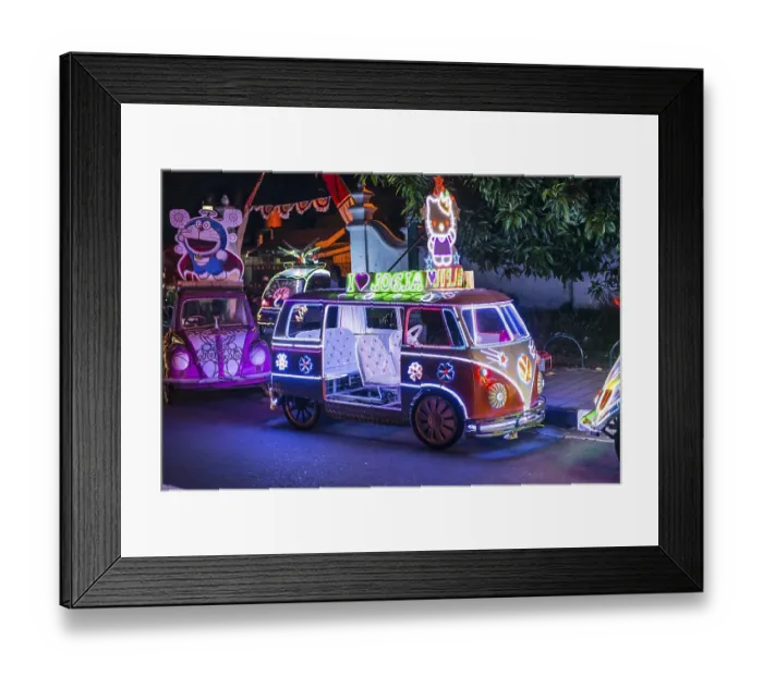 Framed Print : Car illuminated with colourful LEDs Framed Print : Car illuminated with colourful LEDs