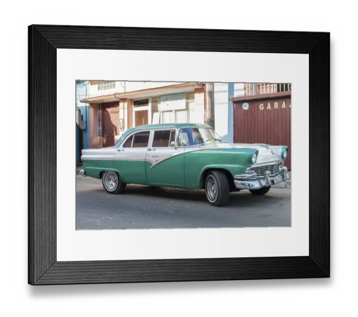 Framed Print : US classic car, car, Trinidad, Cuba