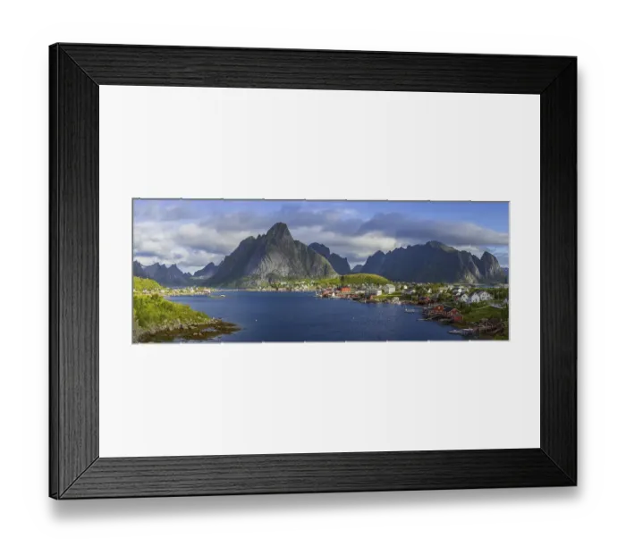 Framed Print : Panoramic view of the village of Reine