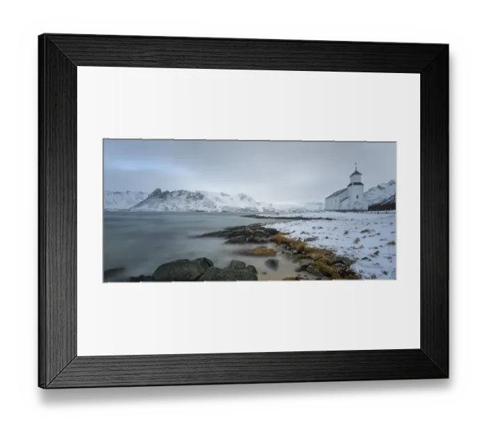 Framed Print : Church of Gimsoy, Lofoten, Norway, Europe Framed Print : Church of Gimsoy, Lofoten, Norway, Europe