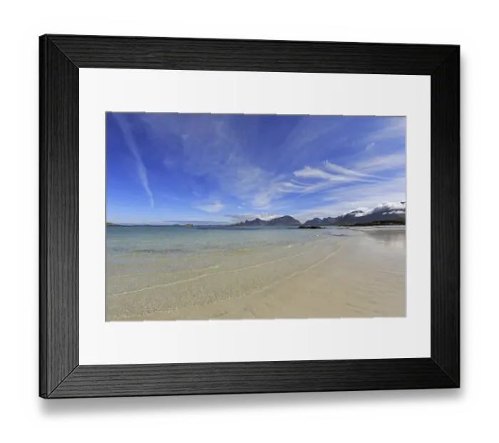 Framed Print : Sandbotnen, bay at Selfjorden, near Fredvang