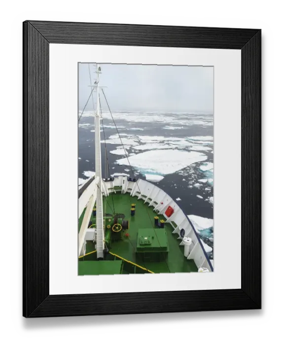 Framed Print : Expedition Boat navigating through melting pack ice Framed Print : Expedition Boat navigating through melting pack ice