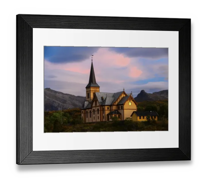 Framed Print : Church in Kabelvag, Vagan, Nordland Framed Print : Church in Kabelvag, Vagan, Nordland