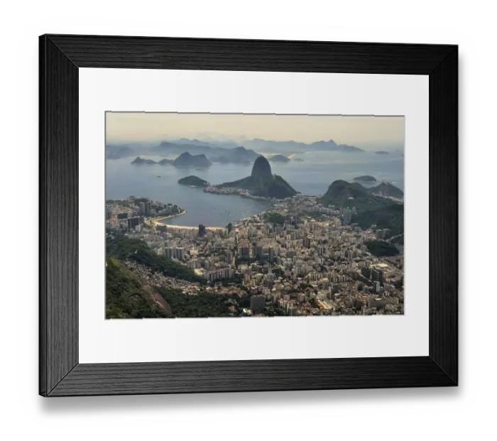 Framed Print : View over Botafogo and Sugar Loaf from the Corcovado